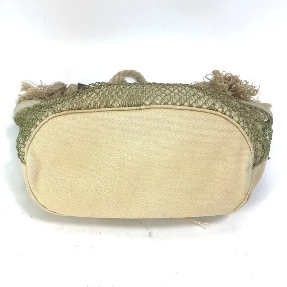 CHANEL CC Mark Clover Flower fish bag net bag Tote Bag Shoulder Bag Canvas Beige - Picture 11 of 16